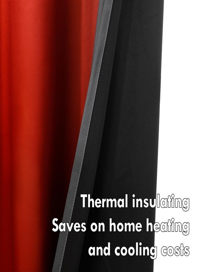 weesire Ombre Blackout Curtains for Bedroom Living Room 2 Panels 100% Blackout Black and Red Gradient Curtains, 52x84 Inches - Image 5